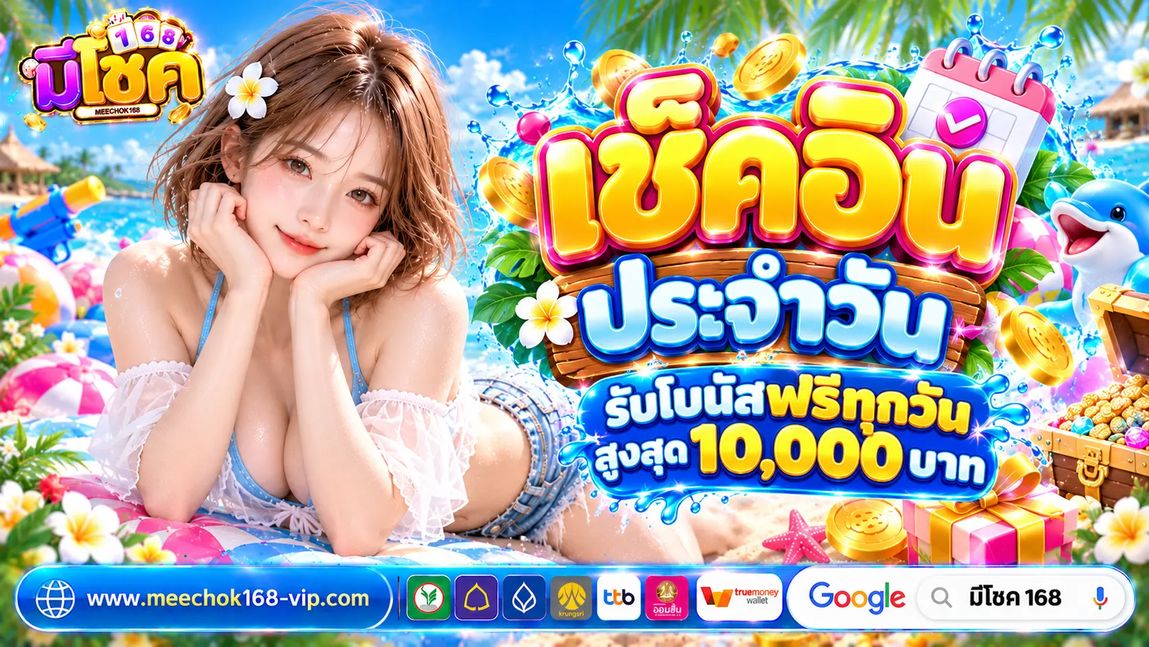 มีโชค168 promotion check-in